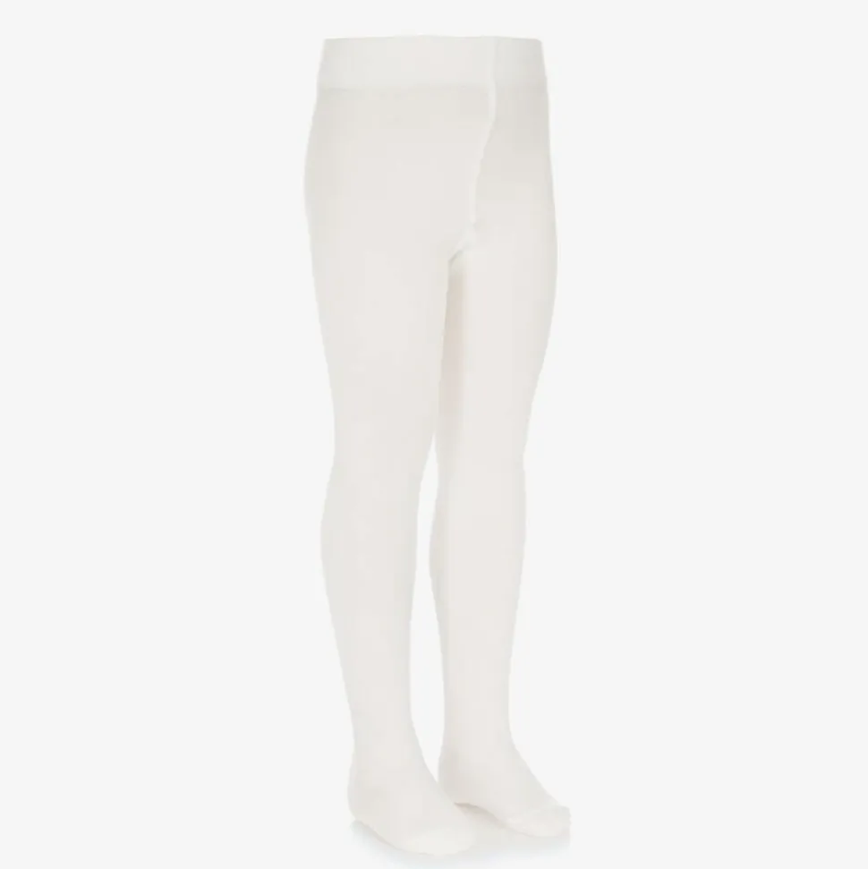 Ivory Cotton Knit Tights