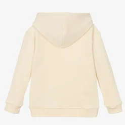 Ivory Cotton Logo Hoodie