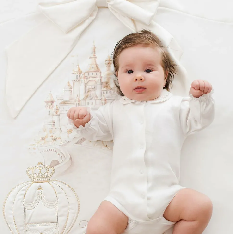 Ivory Cotton Padded Blanket (85cm)