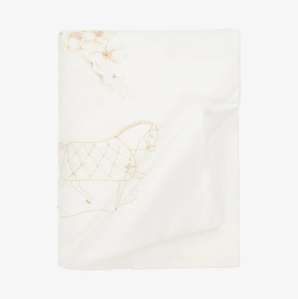 Ivory Cotton Padded Blanket (85cm)