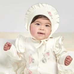 Ivory Cotton Padded Bonnet