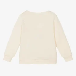 Ivory Cotton Reindeer Bag Sweatshirt