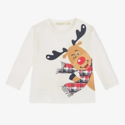 Ivory Cotton Reindeer Top