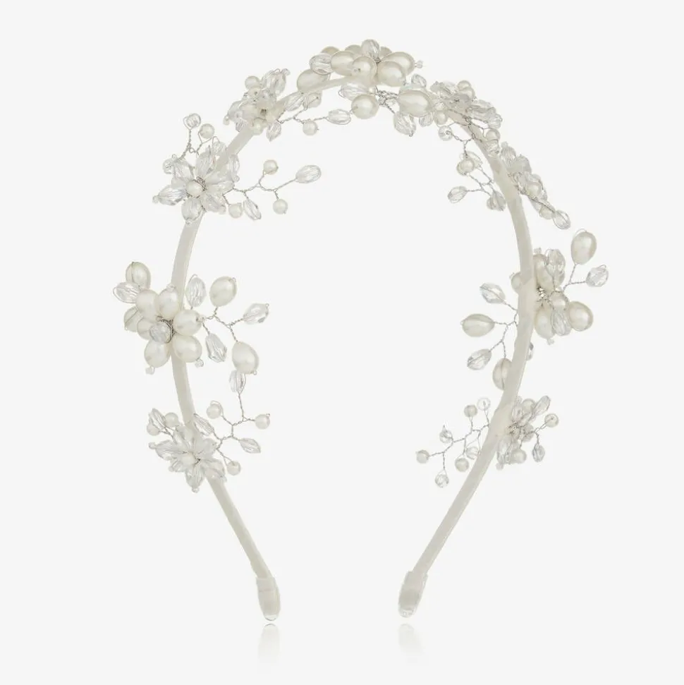 Ivory Crystal & Pearl Hairband