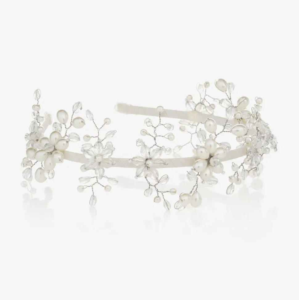Ivory Crystal & Pearl Hairband