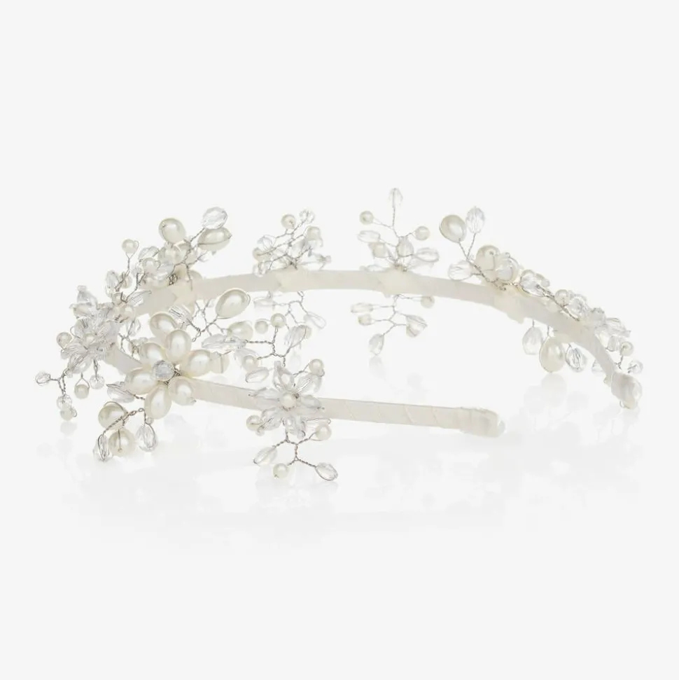 Ivory Crystal & Pearl Hairband