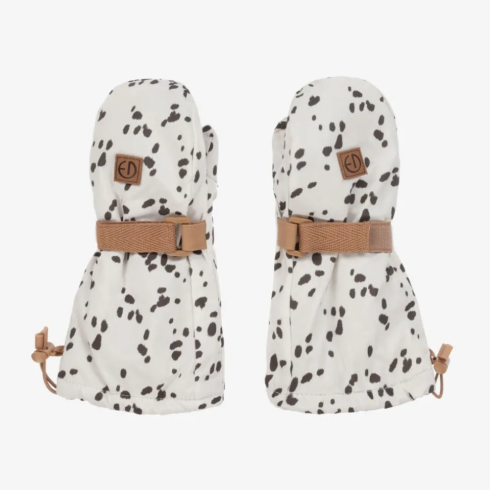 Ivory Dalmation Print Mittens