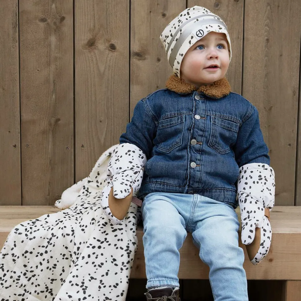 Ivory Dalmation Print Mittens