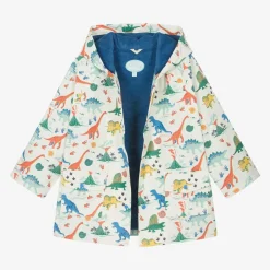 Ivory Dinosaur Print Raincoat