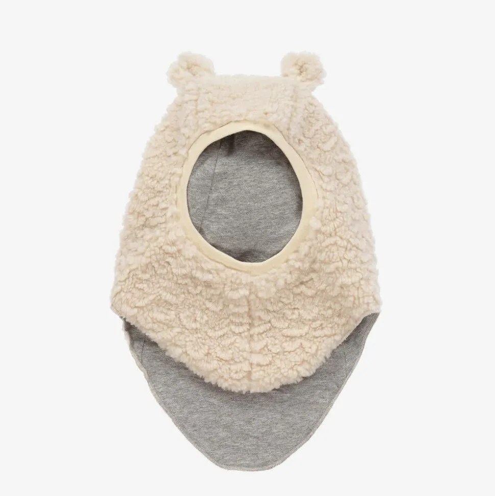Ivory Faux Fur Teddy Bear Balaclava