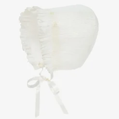 Ivory Hand-Smocked Bonnet