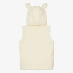 Ivory Hooded Bouclé Fleece Gilet