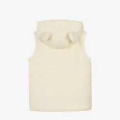 Ivory Hooded Bouclé Fleece Gilet