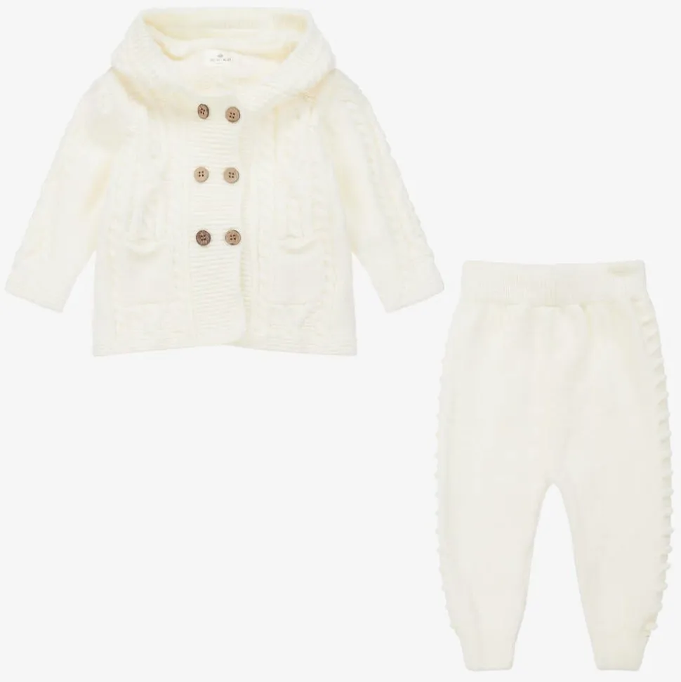 Ivory Knitted Baby Trouser Set