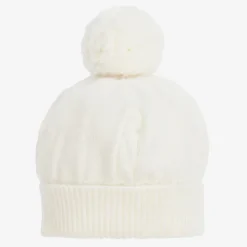 Ivory Knitted Pom-Pom Hat