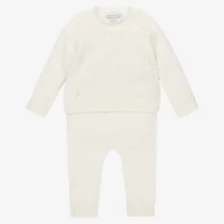 Ivory Knitted Wool & Cotton Trouser Set