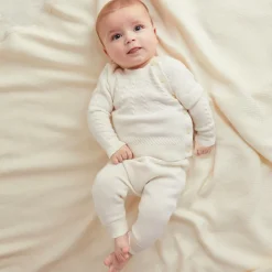 Ivory Knitted Wool & Cotton Trouser Set