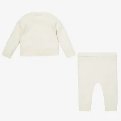 Ivory Knitted Wool & Cotton Trouser Set