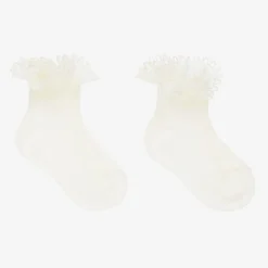 Ivory Lace Cotton Baby Socks