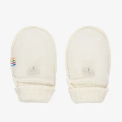 Ivory Merino Wool Baby Mittens
