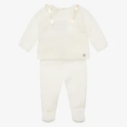 Ivory Merino Wool Knit 2 Piece Babygrow