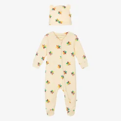 Ivory Organic Cotton Babygrow & Hat Set
