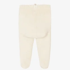 Ivory Organic Cotton-Knit Baby Trousers