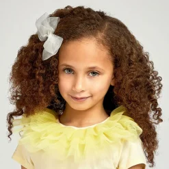 Ivory Organza Bow Clip (12cm)