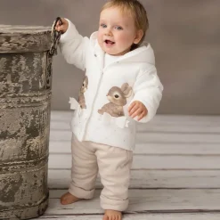 Ivory Padded Baby Pram Coat & Trouser Set