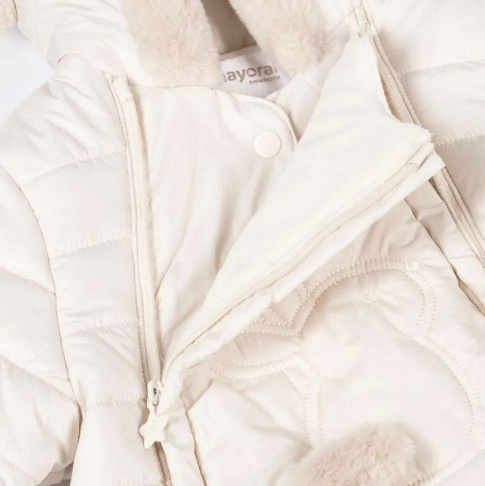 Ivory Padded Bunny Snowsuit