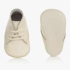 Ivory Patent Leather Pre-Walker Baby Boots