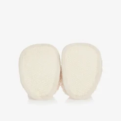 Ivory Sherpa Fleece Baby Booties