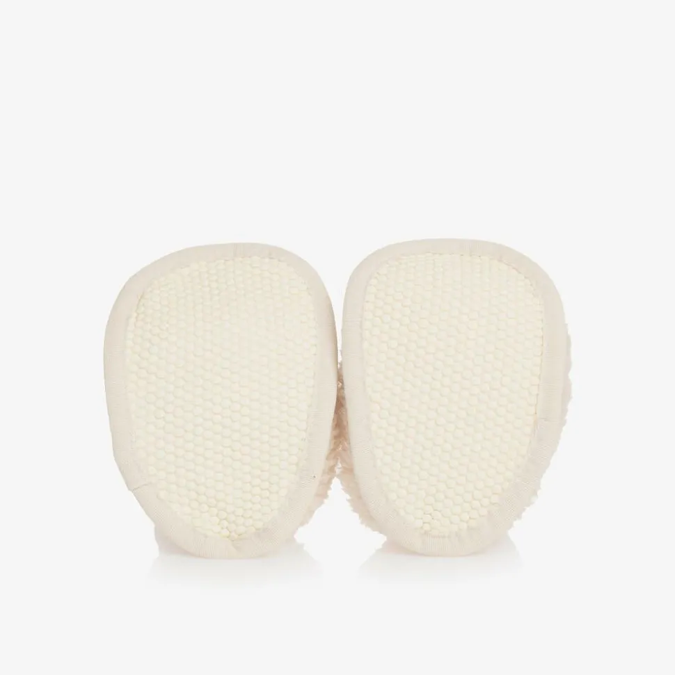 Ivory Sherpa Fleece Baby Booties