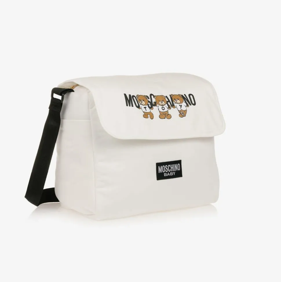 Ivory Teddy Bear Logo Cotton Changing Bag (39cm)