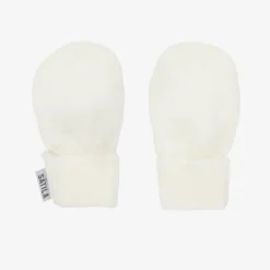 Ivory Trixie Knitted Baby Mittens