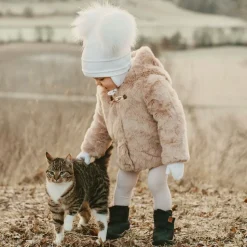 Ivory Twiddle Knitted Baby Mittens