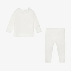 Ivory Velour Baby Trouser Set