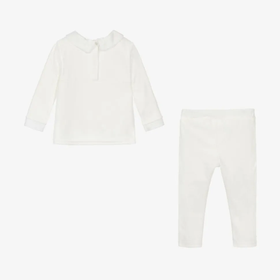 Ivory Velour Baby Trouser Set