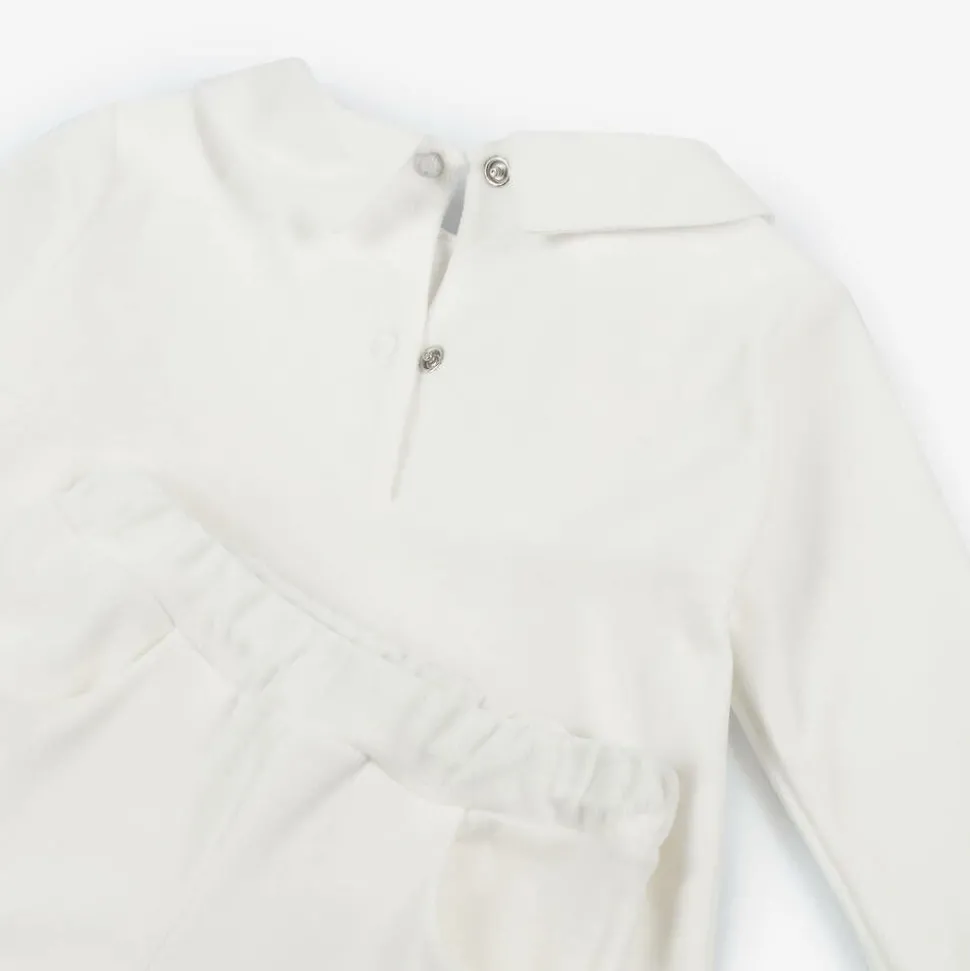 Ivory Velour Baby Trouser Set