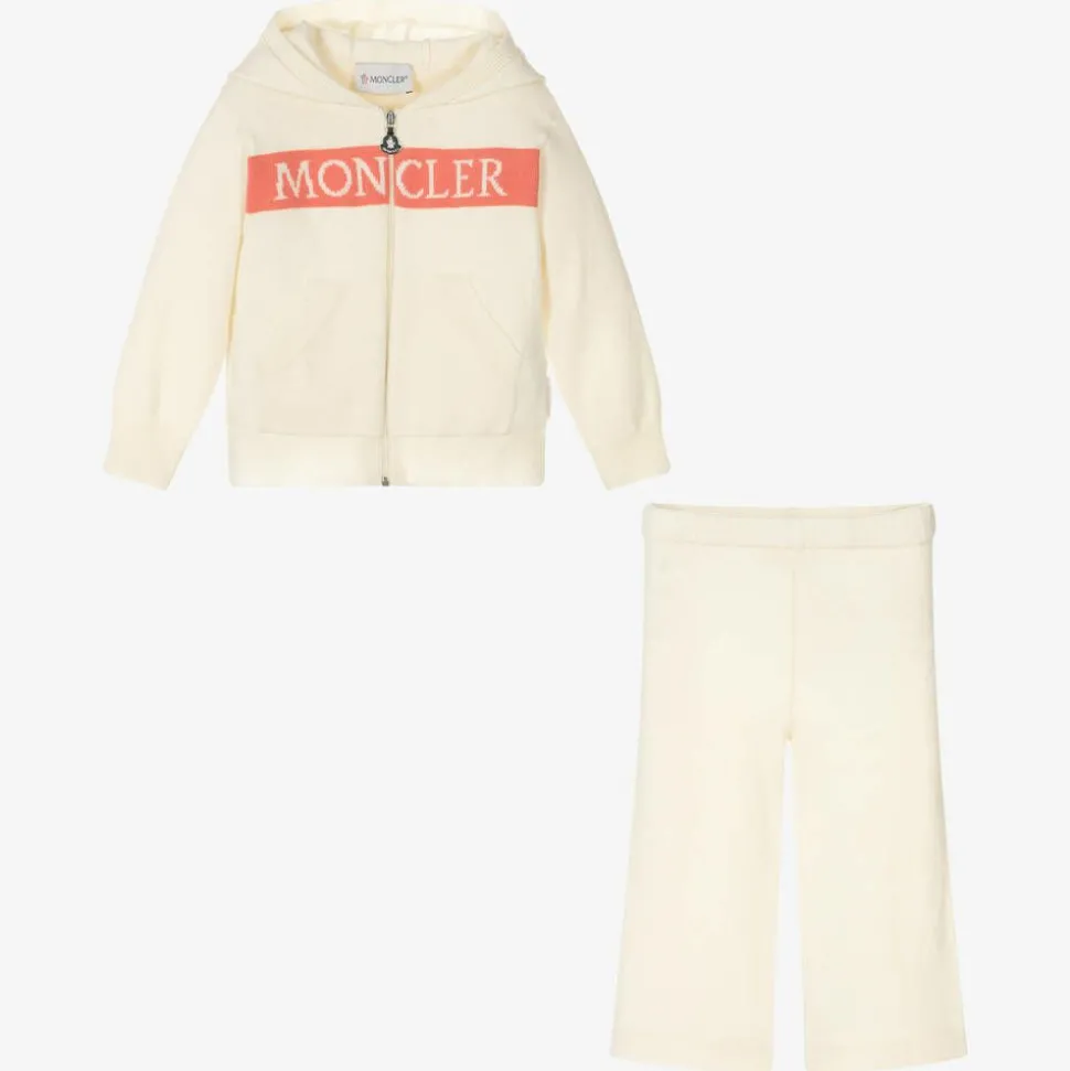 Ivory Wool Knit Tracksuit