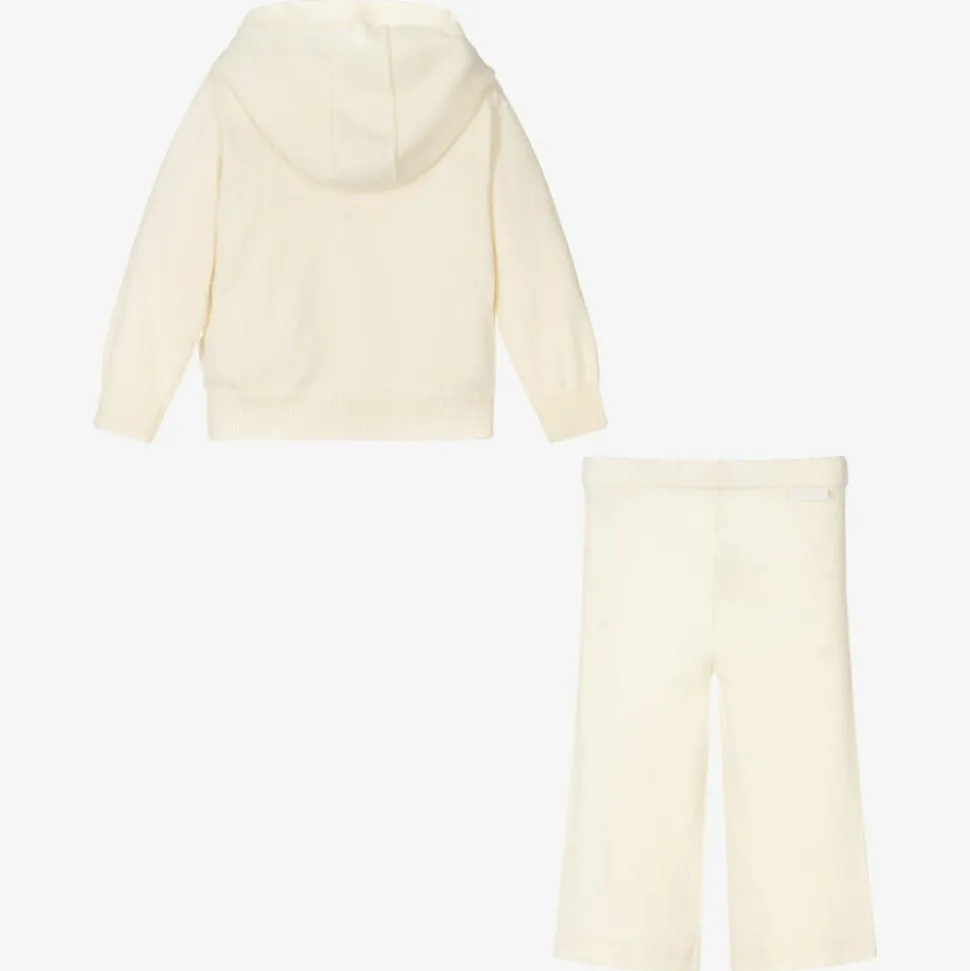Ivory Wool Knit Tracksuit