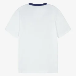 Junior Boys White Cotton T-Shirt