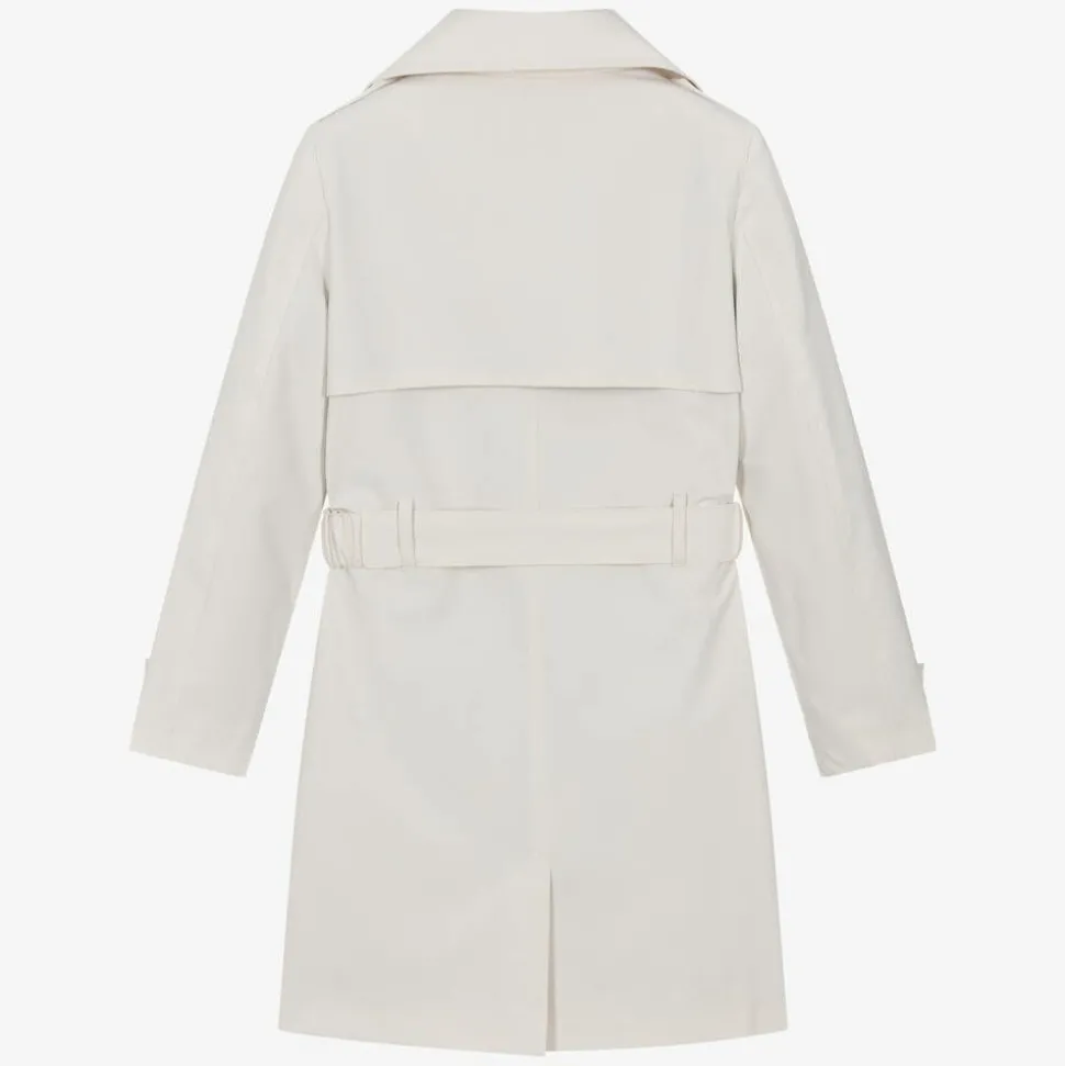 Junior Girls Ivory Trench Coat