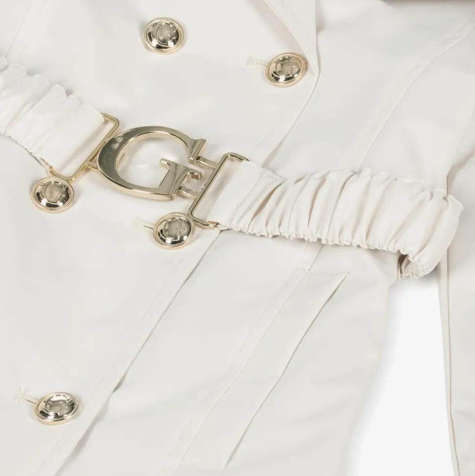 Junior Girls Ivory Trench Coat