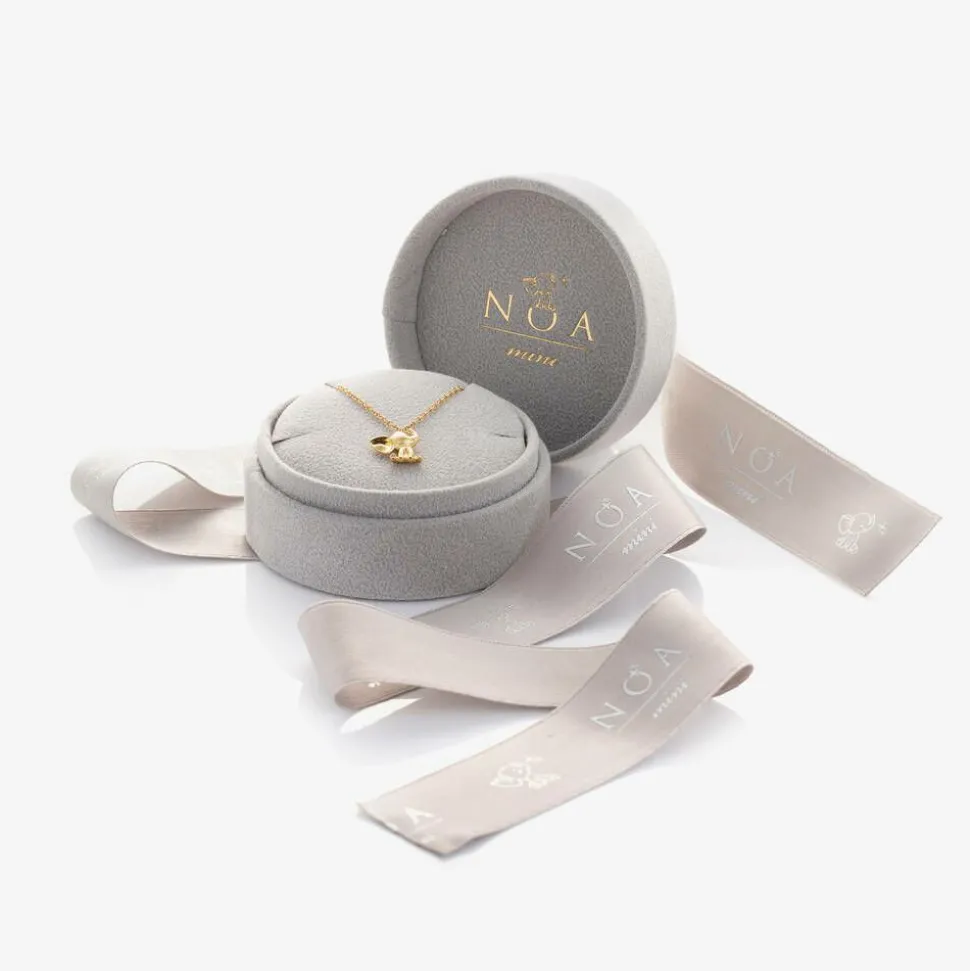 18kt Yellow Gold Diamond Elephant Necklace (38cm)