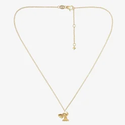 18kt Yellow Gold Diamond Elephant Necklace (38cm)