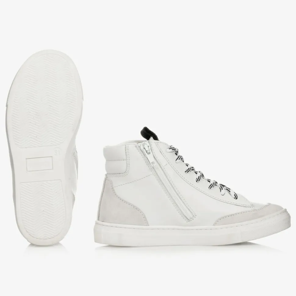 Leather High-Top Logo Trainers