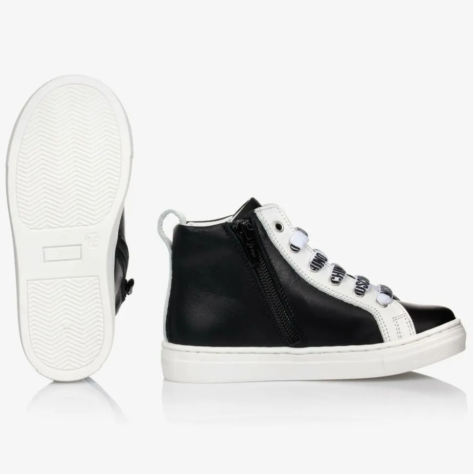 Leather High-Top Logo Trainers