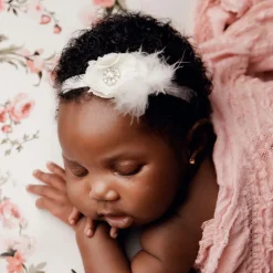 Lemon Flower & Feather Headband