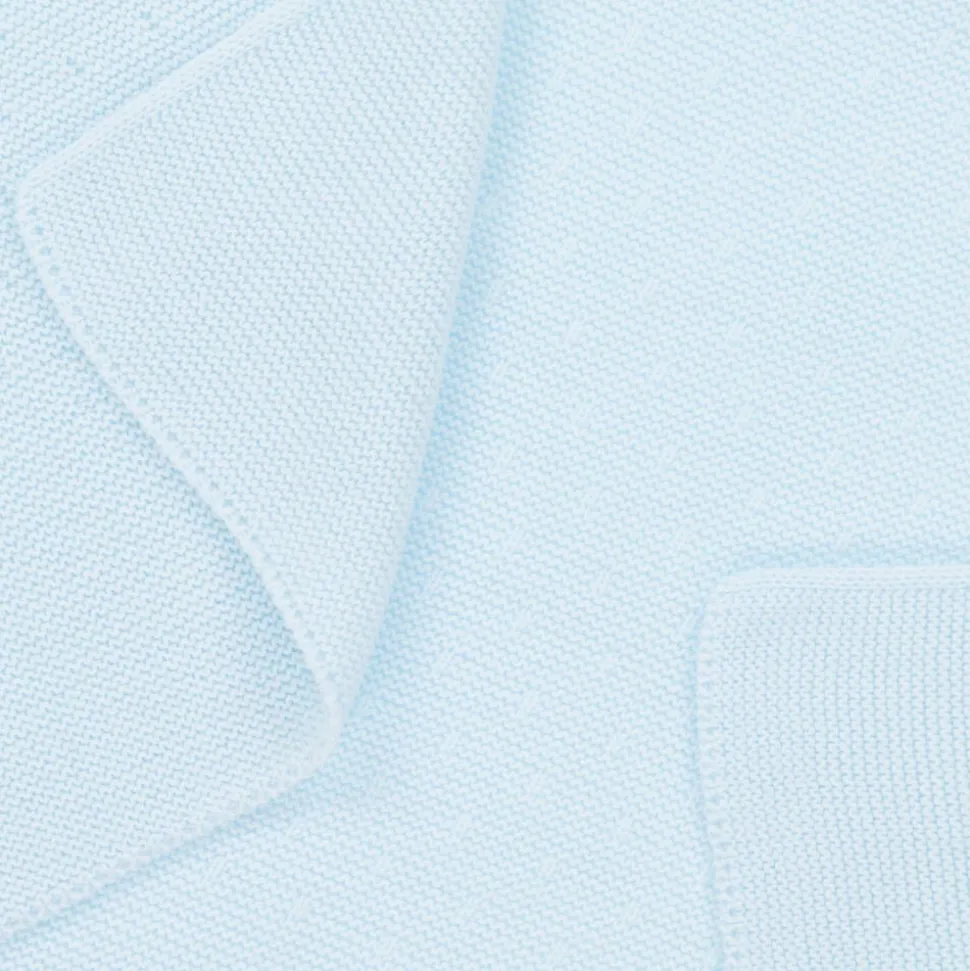 Light Blue Knitted Baby Blanket (87cm)